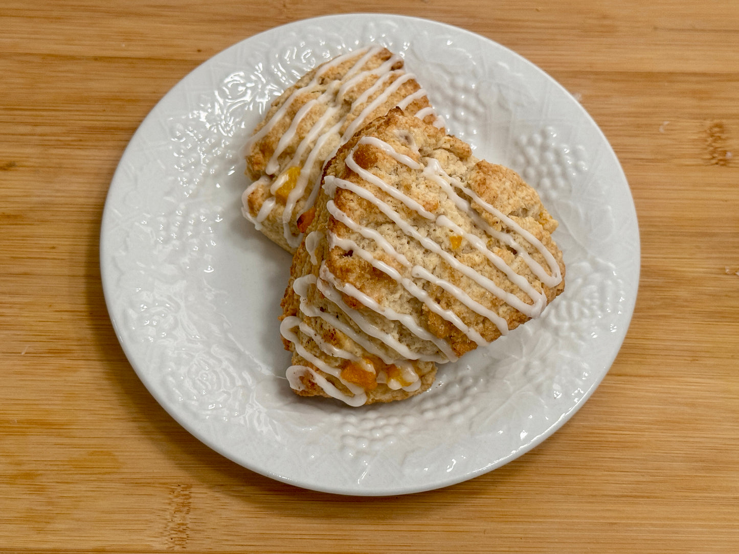 peach scones in alabama bakery
