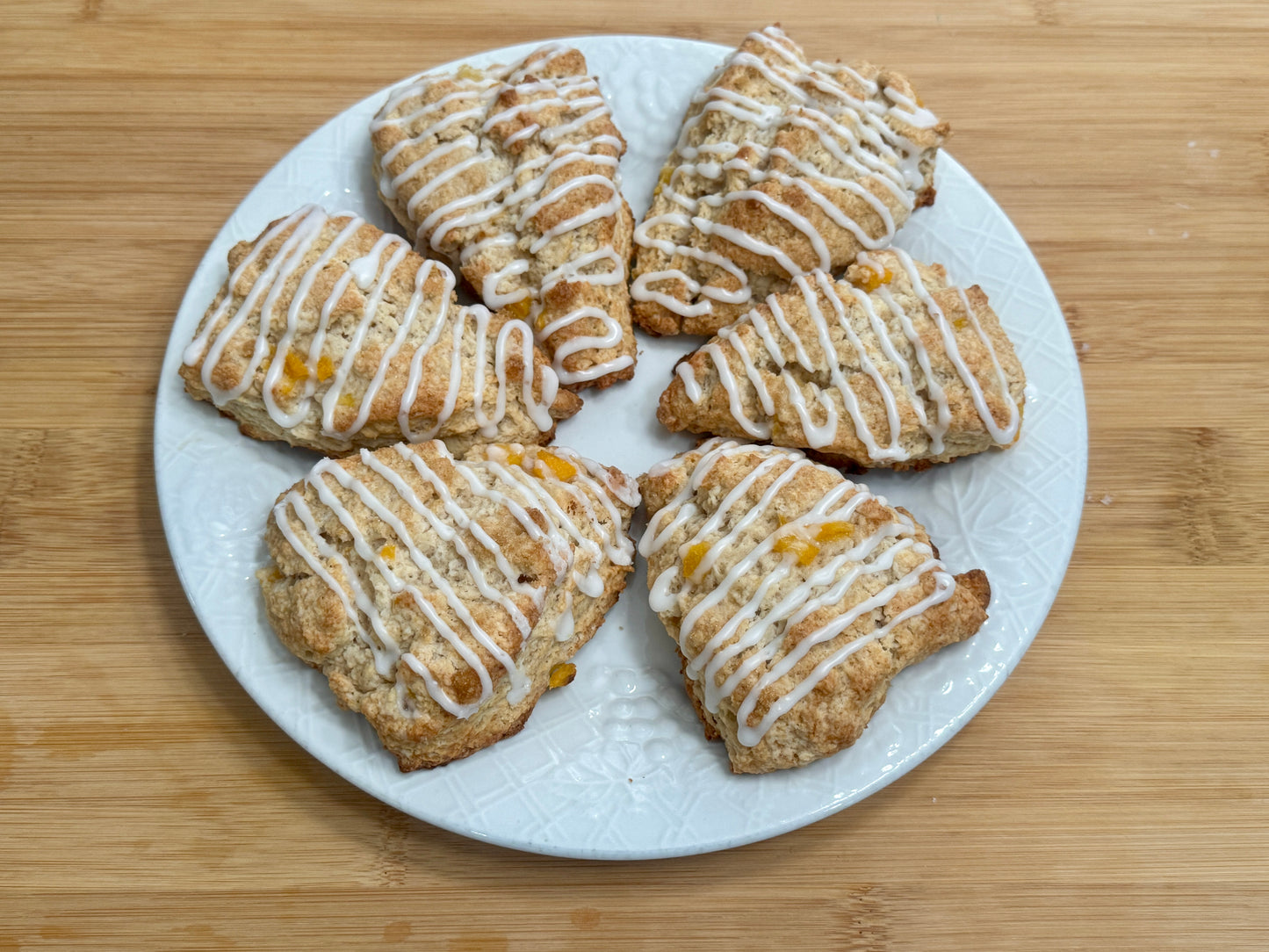 peach scones in birmingham bakery