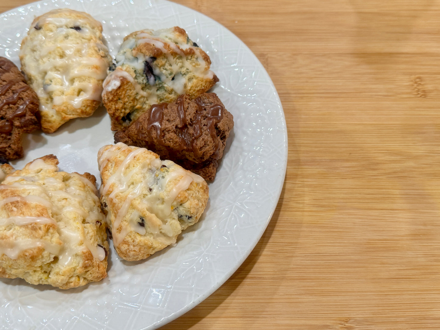 homemade mini scones in a variety of flavors