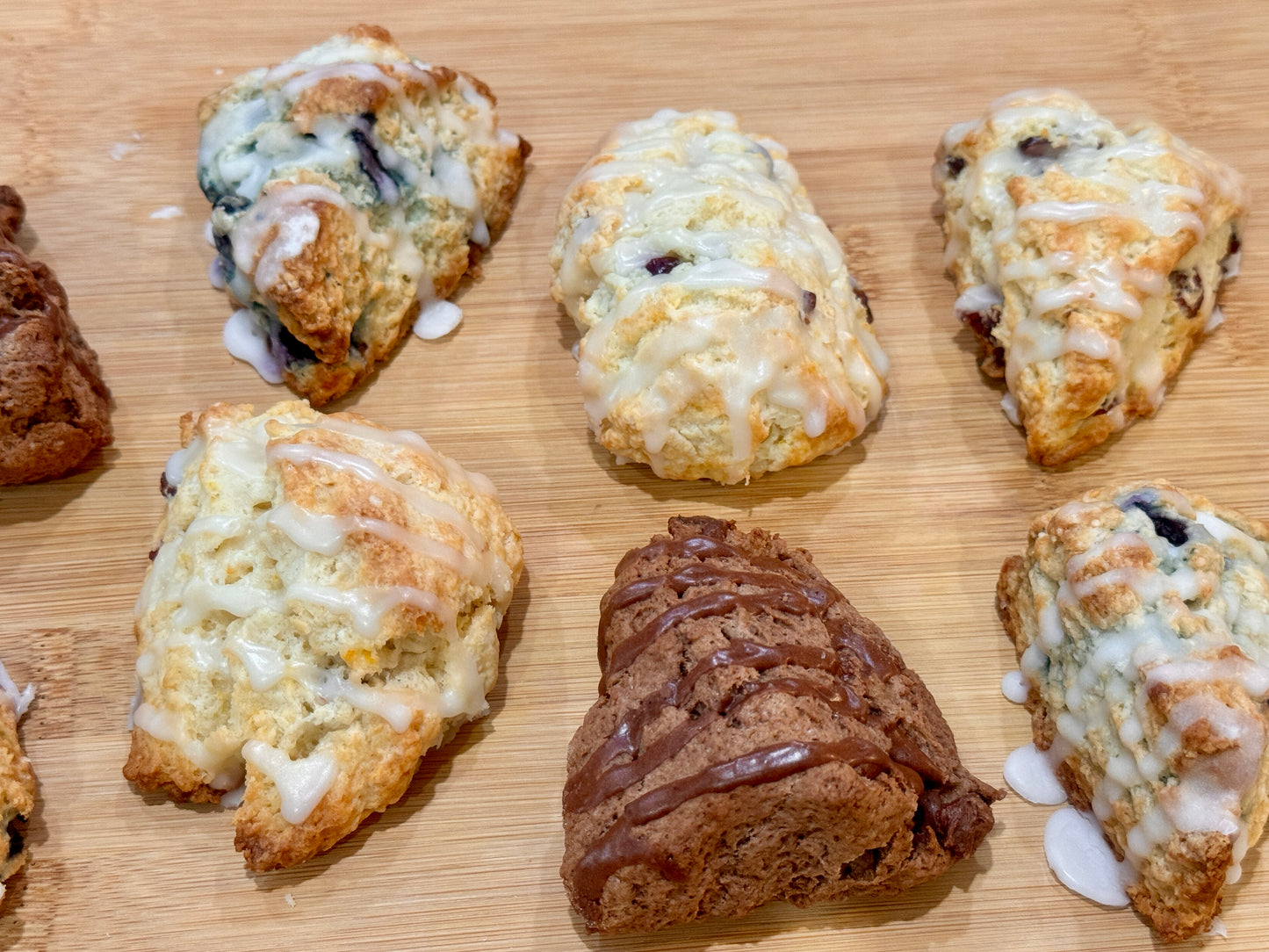 homemade mini scones in a variety of flavors