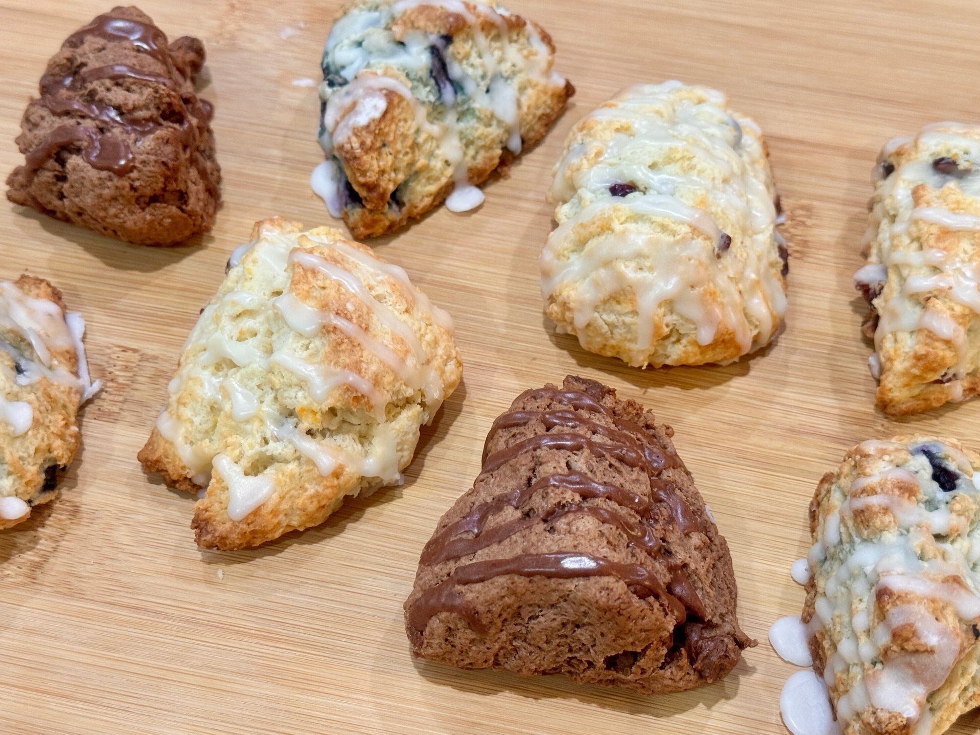 homemade mini scones in a variety of flavors